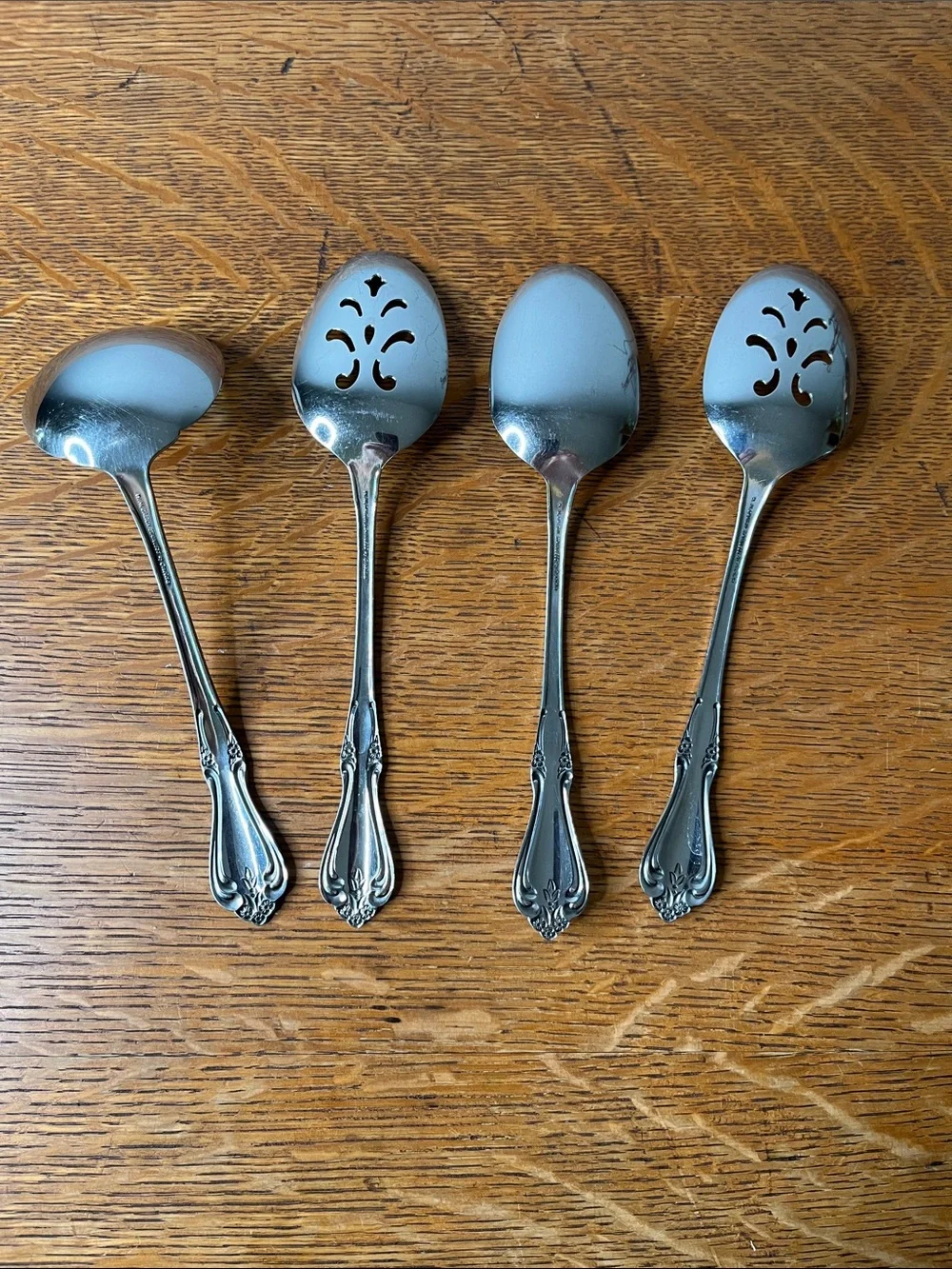Vintage Oneida WM Dalton Briarwood Stainless Serving Set - 4 Pc Ladle & Spoons